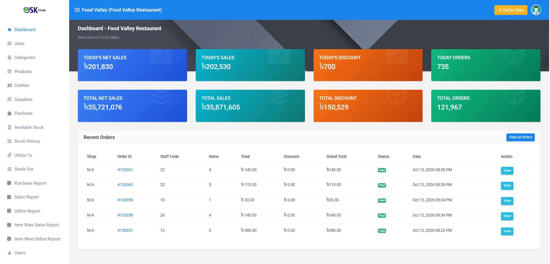 Food Valley POS & Restaurant Management System
